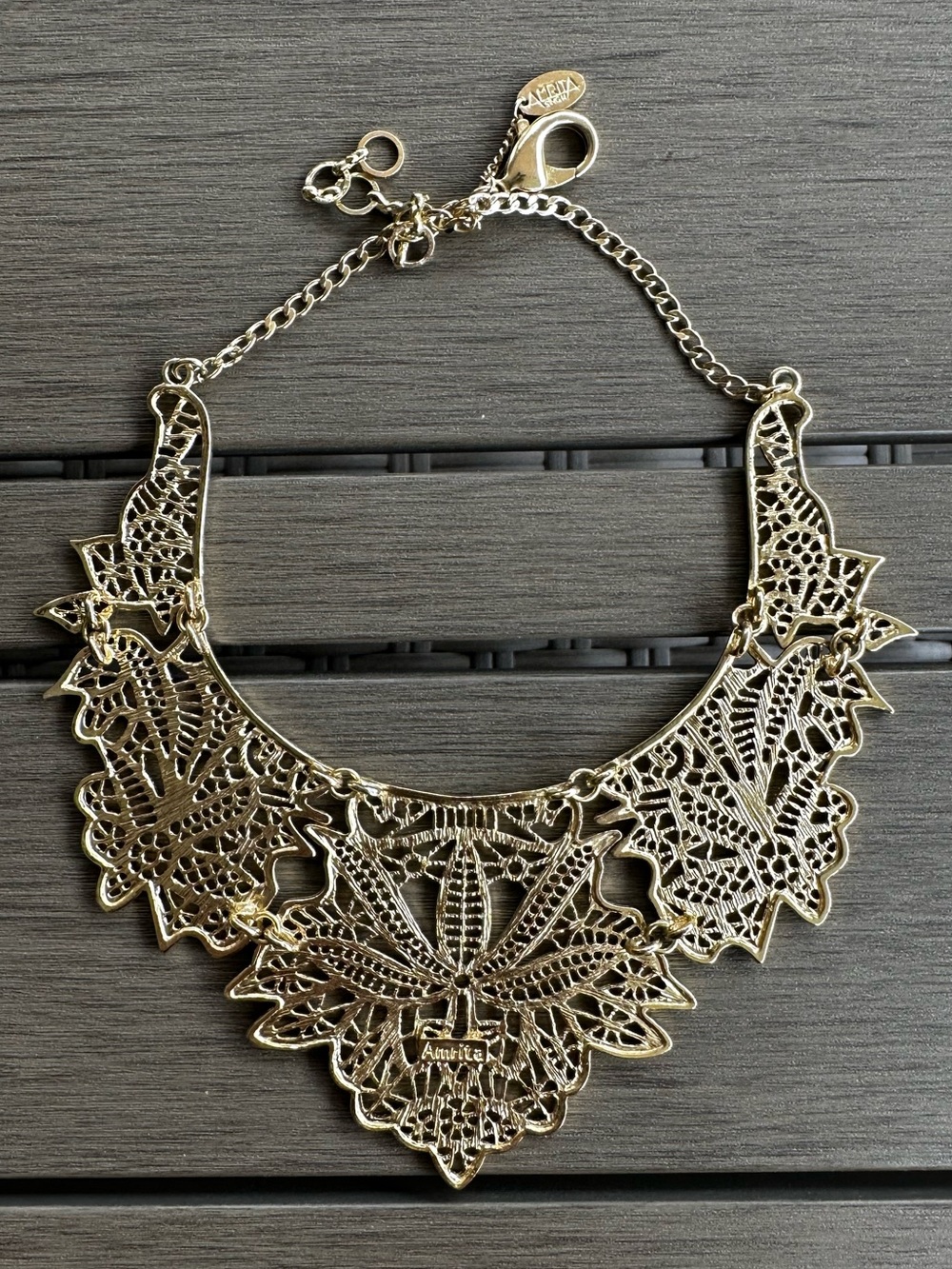 Women’s Gold Plate Formal Cocktail Party Necklace